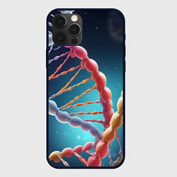 Чехол для iPhone 12 Pro Max Разноцветный ДНК, цвет: 3D-черный