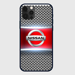 Чехол для iPhone 12 Pro Max Nissan авто текстура, цвет: 3D-черный