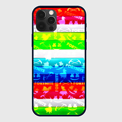 Чехол для iPhone 12 Pro Max Fortnite color line, цвет: 3D-черный