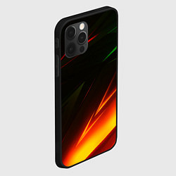 Чехол для iPhone 12 Pro Max Geometry stripes line color, цвет: 3D-черный — фото 2