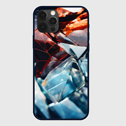 Чехол для iPhone 12 Pro Max Трещины на стекле с подсветкой, цвет: 3D-черный