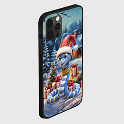 Чехол для iPhone 12 Pro Max Новогодняя змейка с подарками, цвет: 3D-черный — фото 2