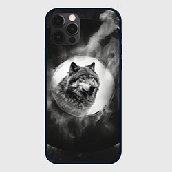 Чехол для iPhone 12 Pro Max Голова серого волка, цвет: 3D-черный