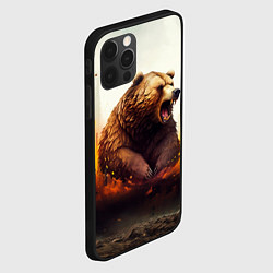 Чехол для iPhone 12 Pro Max Агрессивный бурый медведь, цвет: 3D-черный — фото 2