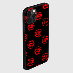 Чехол для iPhone 12 Pro Max Twenty one pilots rose pattern, цвет: 3D-черный — фото 2