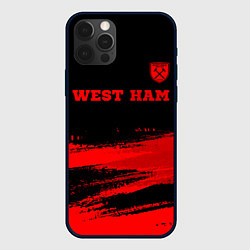 Чехол для iPhone 12 Pro Max West Ham - red gradient посередине, цвет: 3D-черный