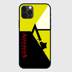 Чехол для iPhone 12 Pro Max Assassins Creed geometry logo, цвет: 3D-черный