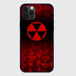 Чехол для iPhone 12 Pro Max Fallout red poly, цвет: 3D-черный