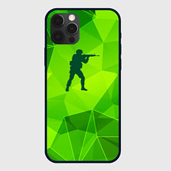 Чехол для iPhone 12 Pro Max Counter Strike green poly, цвет: 3D-черный