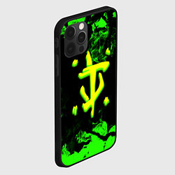 Чехол для iPhone 12 Pro Max Doom кислотное лого в огне, цвет: 3D-черный — фото 2