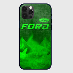 Чехол для iPhone 12 Pro Max Ford - green gradient посередине, цвет: 3D-черный