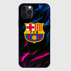 Чехол для iPhone 12 Pro Max Barcelona neon flame, цвет: 3D-черный