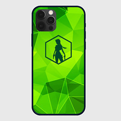 Чехол для iPhone 12 Pro Max Tomb Raider green poly, цвет: 3D-черный