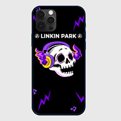 Чехол для iPhone 12 Pro Max Linkin Park 2024 неоновый череп, цвет: 3D-черный