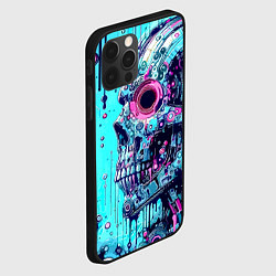 Чехол для iPhone 12 Pro Max Cyber skull - blots sketch, цвет: 3D-черный — фото 2