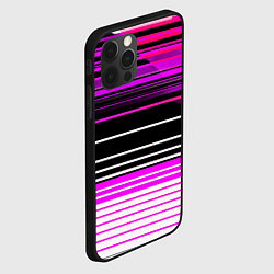 Чехол для iPhone 12 Pro Max Разноцветные вертикальные линии, цвет: 3D-черный — фото 2