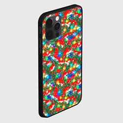Чехол для iPhone 12 Pro Max Яркие гирлянды на еловых ветках, цвет: 3D-черный — фото 2