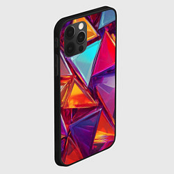 Чехол для iPhone 12 Pro Max Разноцветные треугольники 2, цвет: 3D-черный — фото 2