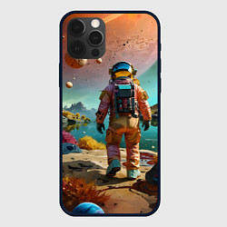 Чехол для iPhone 12 Pro Max Астронавт на красочной планете, цвет: 3D-черный