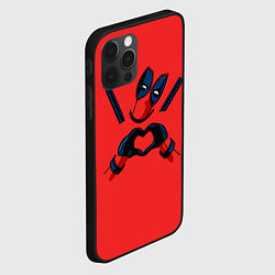 Чехол для iPhone 12 Pro Max Дэдпул - сердечко, цвет: 3D-черный — фото 2