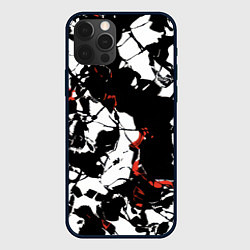 Чехол для iPhone 12 Pro Max Черно-красный камуфляж, цвет: 3D-черный