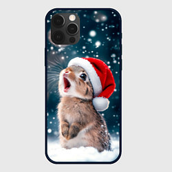 Чехол для iPhone 12 Pro Max Милый кролик - первый снег, цвет: 3D-черный