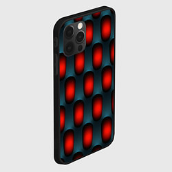 Чехол для iPhone 12 Pro Max Металлическая решетка паттерн, цвет: 3D-черный — фото 2