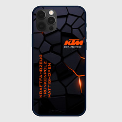 Чехол для iPhone 12 Pro Max KTM - плиты с эффектом свечения, цвет: 3D-черный