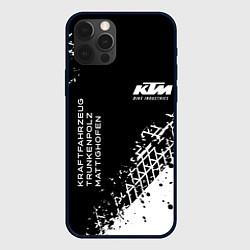 Чехол для iPhone 12 Pro Max KTM - следы от шин, цвет: 3D-черный