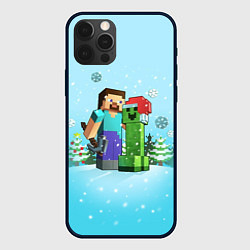 Чехол для iPhone 12 Pro Max Minecraft - New Year, цвет: 3D-черный