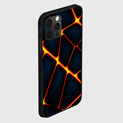 Чехол для iPhone 12 Pro Max Каменный разлом с лавой, цвет: 3D-черный — фото 2