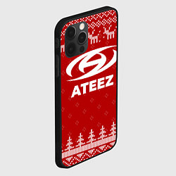 Чехол для iPhone 12 Pro Max Новогодний Ateez с оленями, цвет: 3D-черный — фото 2