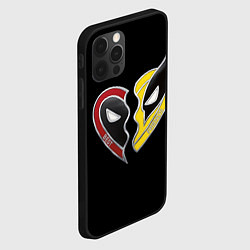 Чехол для iPhone 12 Pro Max Deadpool and Wolverine best friends, цвет: 3D-черный — фото 2