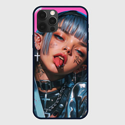 Чехол для iPhone 12 Pro Max Future samurai pink girl, цвет: 3D-черный