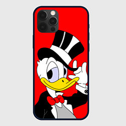 Чехол для iPhone 12 Pro Max Дональ Дак в цилиндре, цвет: 3D-черный