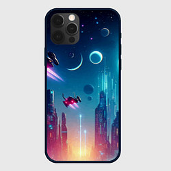 Чехол для iPhone 12 Pro Max Neon metropolis in the future - ai art fantasy, цвет: 3D-черный