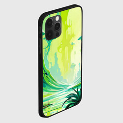 Чехол для iPhone 12 Pro Max Зелёная абстракция кислотная, цвет: 3D-черный — фото 2