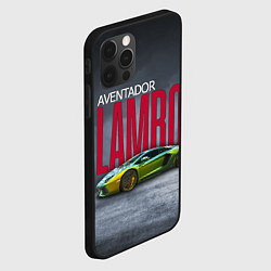 Чехол для iPhone 12 Pro Max Итальянский гиперкар Lambo Aventador, цвет: 3D-черный — фото 2