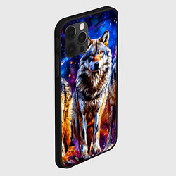 Чехол для iPhone 12 Pro Max Волки в космосе, цвет: 3D-черный — фото 2