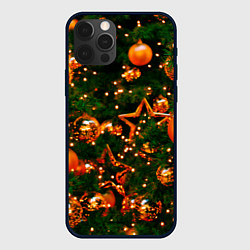 Чехол для iPhone 12 Pro Max Новогодние игрушки на ветках, цвет: 3D-черный