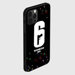 Чехол для iPhone 12 Pro Max Rainbow Six конфети, цвет: 3D-черный — фото 2