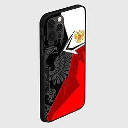Чехол для iPhone 12 Pro Max Герб России - красно-белый, цвет: 3D-черный — фото 2