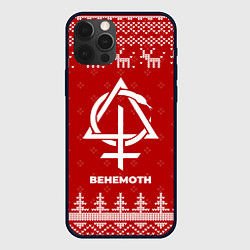 Чехол для iPhone 12 Pro Max Новогодний Behemoth с оленями, цвет: 3D-черный