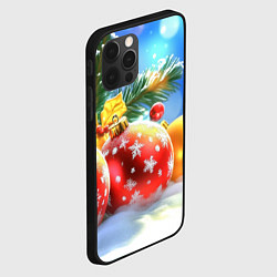 Чехол для iPhone 12 Pro Max Красные и желтые шары, цвет: 3D-черный — фото 2