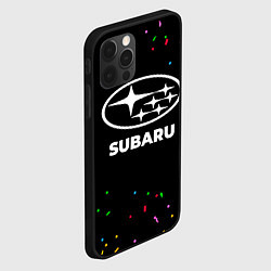 Чехол для iPhone 12 Pro Max Subaru конфети, цвет: 3D-черный — фото 2