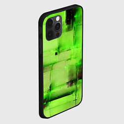 Чехол для iPhone 12 Pro Max Чёрные пятна на зелёном фоне абстракция, цвет: 3D-черный — фото 2