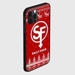 Чехол для iPhone 12 Pro Max Новогодний Sally Face с оленями, цвет: 3D-черный — фото 2