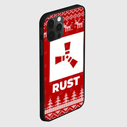 Чехол для iPhone 12 Pro Max Новогодний Rust с оленями, цвет: 3D-черный — фото 2