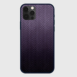 Чехол для iPhone 12 Pro Max Градиент фиолетовый текстурированный шкура, цвет: 3D-черный