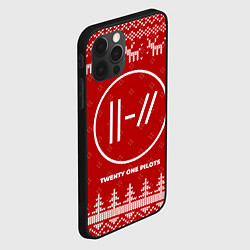 Чехол для iPhone 12 Pro Max Новогодний Twenty One Pilots с оленями, цвет: 3D-черный — фото 2